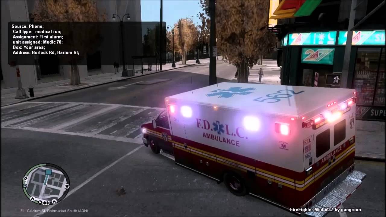 GTA IV Fire Fighter Mod Ambulance!!!