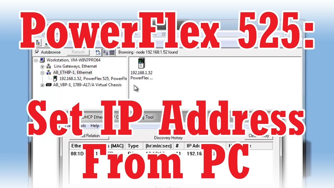Set PowerFlex 525 Ethernet IP Address using a PC
