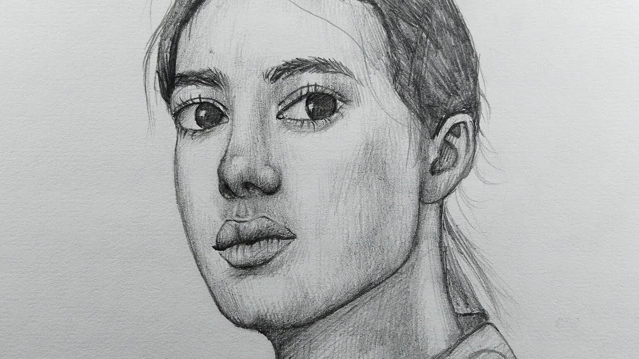 How to draw Realistic Girls Face using Loomis method