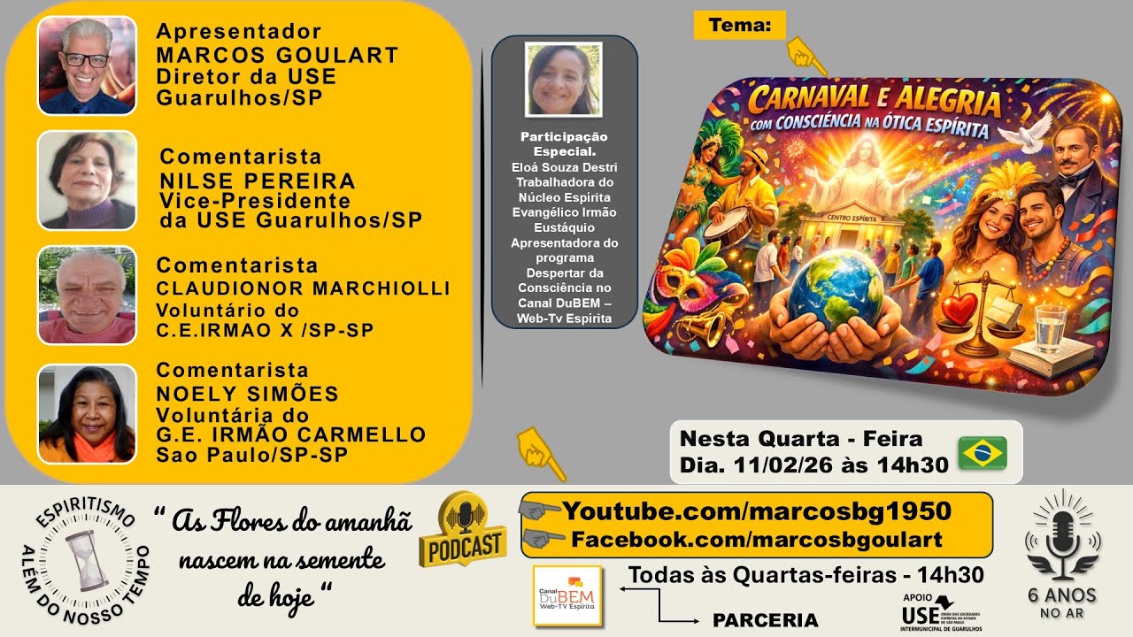 4ª 🇧🇷 Carnaval e Alegria com Consciência. (Ótica Espírita.)