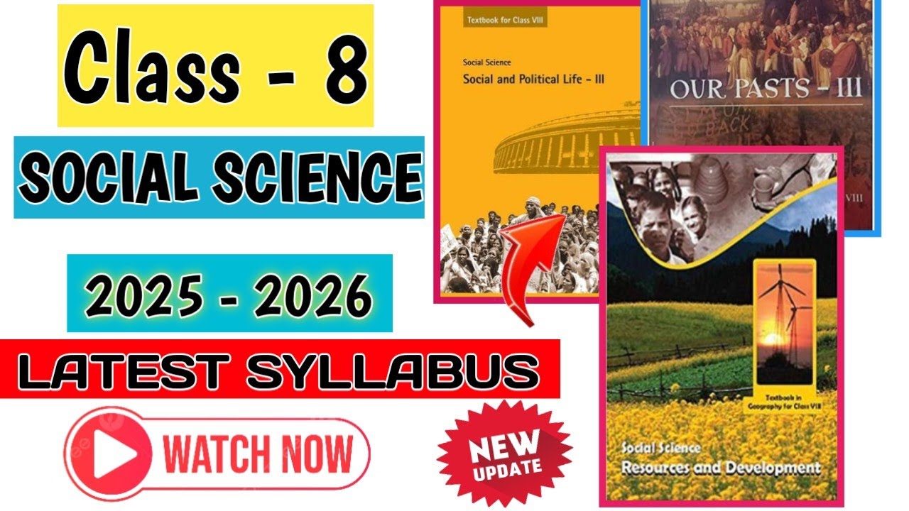Class 8 Sst Syllabus 2025-26/ Class 8th Syllabus doe / Class8 NCERT Syllabus 2025-26 latest year
