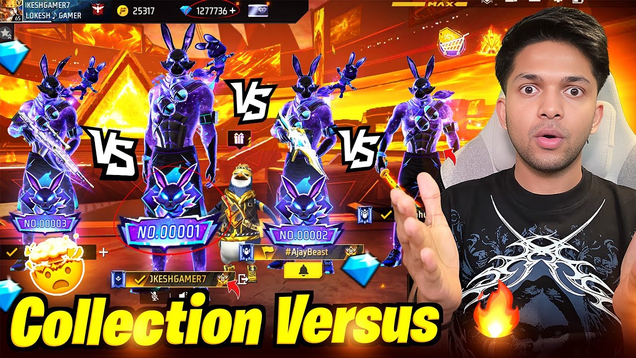 Lokesh Gamer Vs 0001 Galaxy Bunny Subscribers Collection Versus Garena Free Fire 