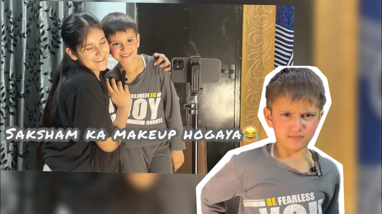 “Maine apne bhai saksham ka makeup kardiya😂 |funny reaction”