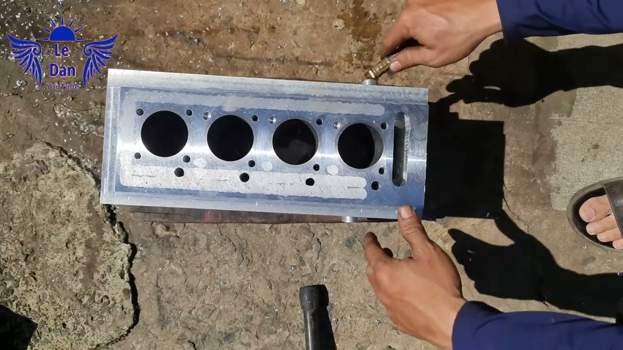 fabricacion de  un  motor de 4 cilindros casero con materiales basicos de casa