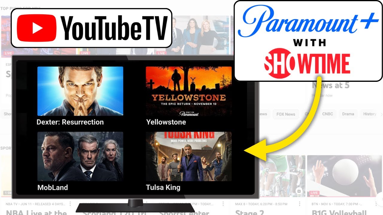 Как добавить и смотреть Paramount+ с SHOWTIME на YouTube TV | Смотрите Paramount+ на телевизоре! ...