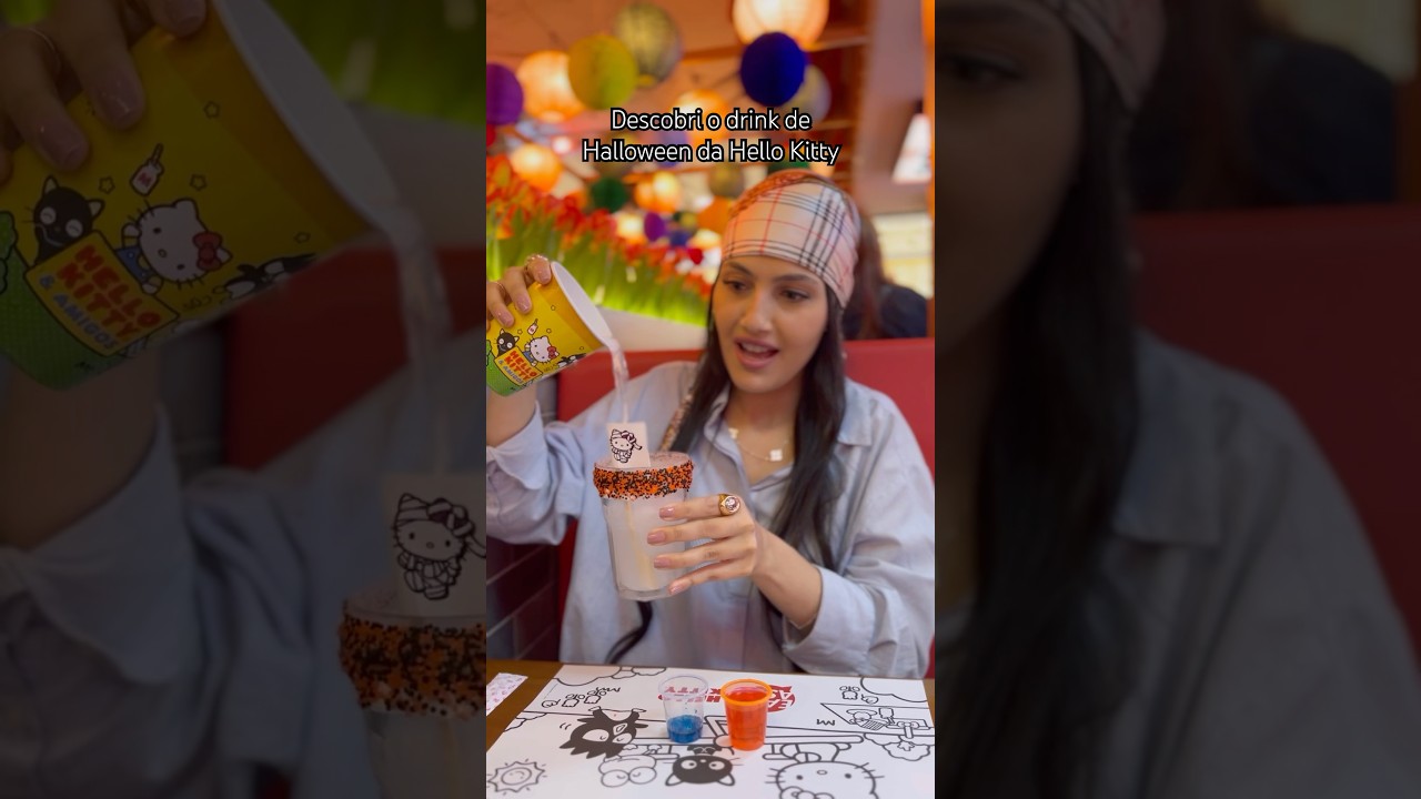 DRINK HALLOWEEN HELLO KITTY! #thamyfilorio #hellokitty #halloween