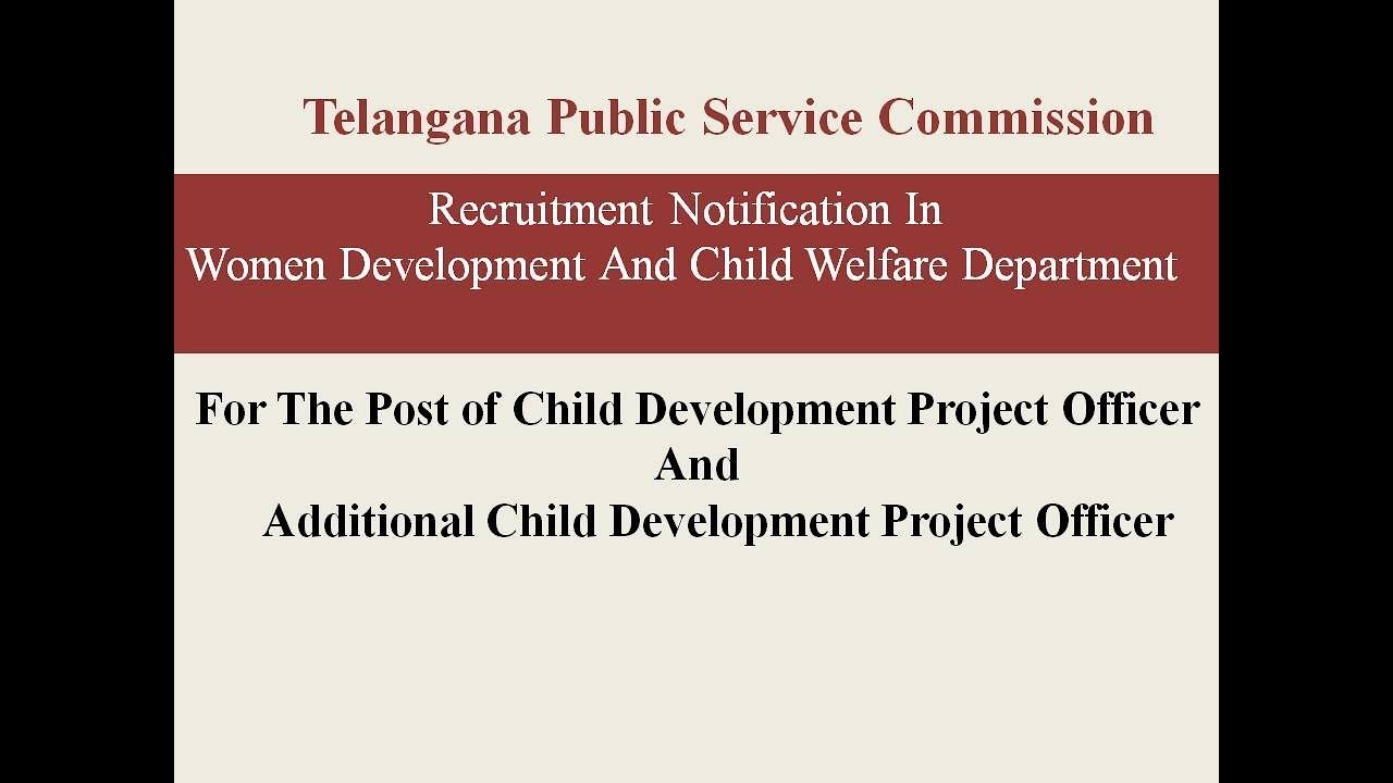 TSPSC Notification In Women Development And Child Welfare Department