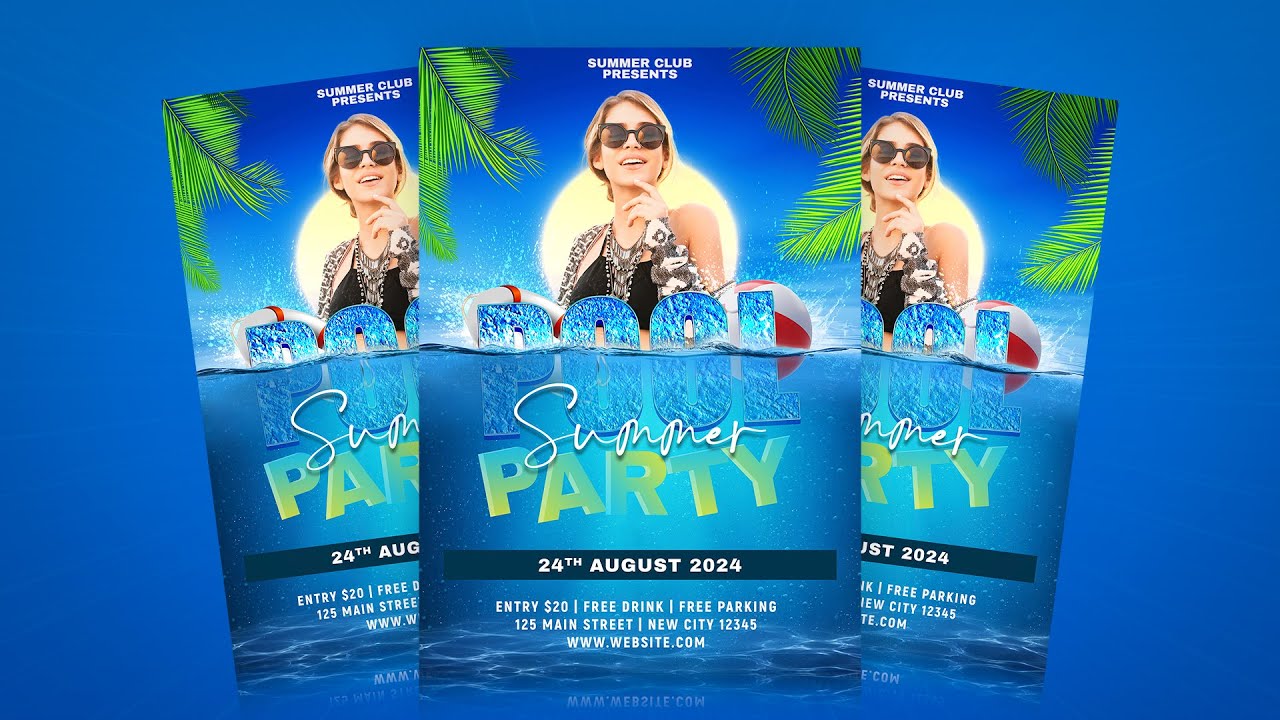 How to Design a Summer Pool Party Flyer | Photoshop Tutorial