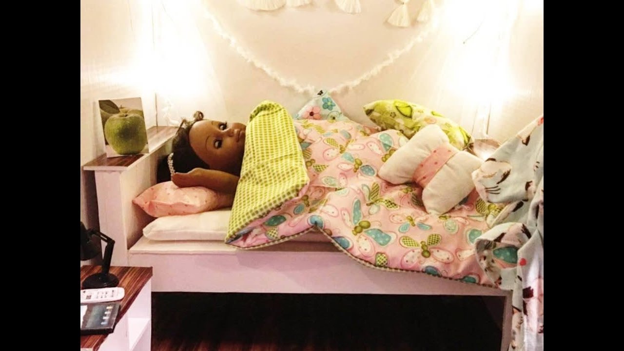 HOW TO MAKE AMERICAN GIRL DOLL BED | DOLL HOUSE | 18