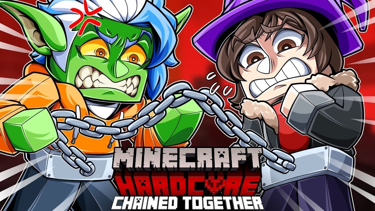 Can We Defeat The Ender Dragon Without Killing Each Other?? | Minecraft Chained Together