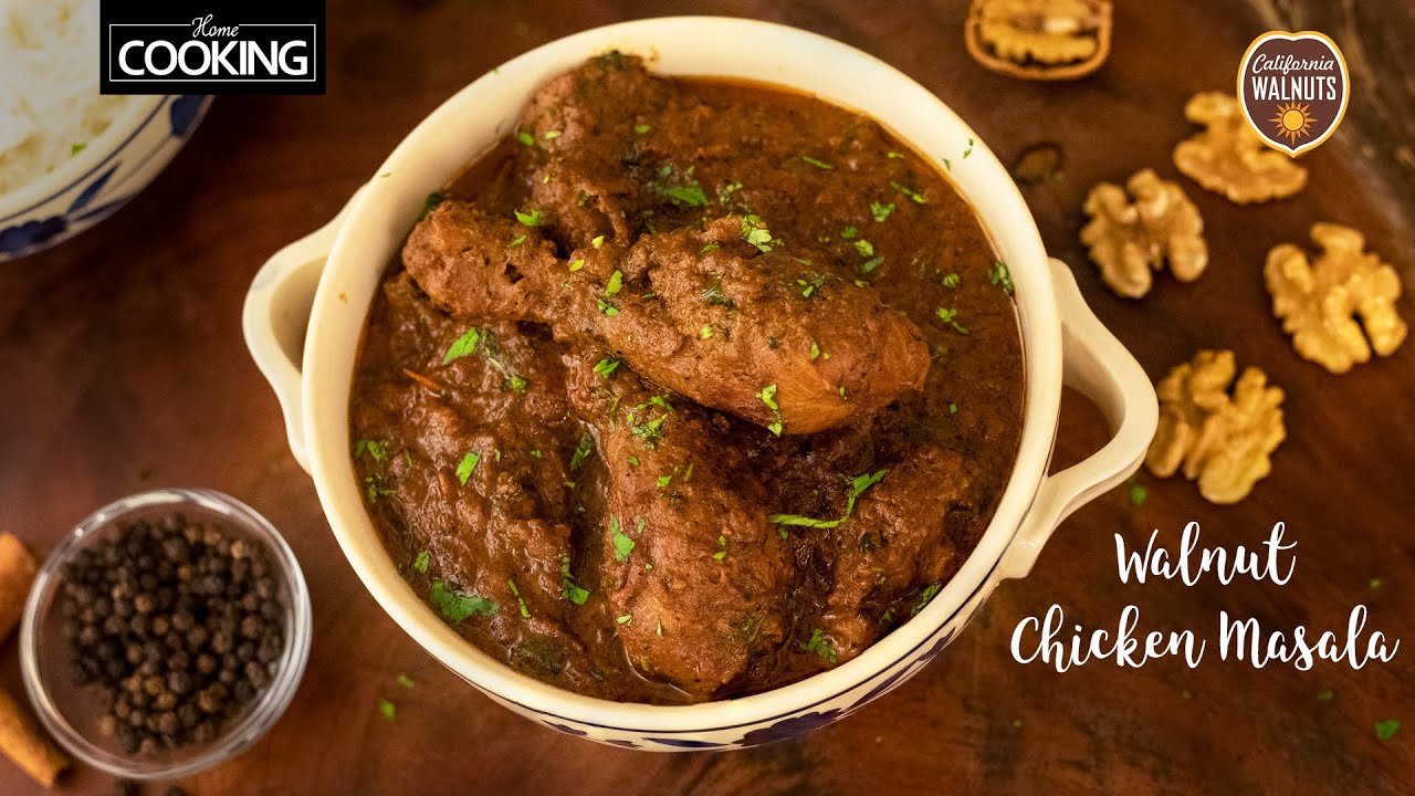 Walnut Chicken Masala | Spicy Chicken Curry | Chicken Gravy | Chicken Recipe | Walnut Recipes
