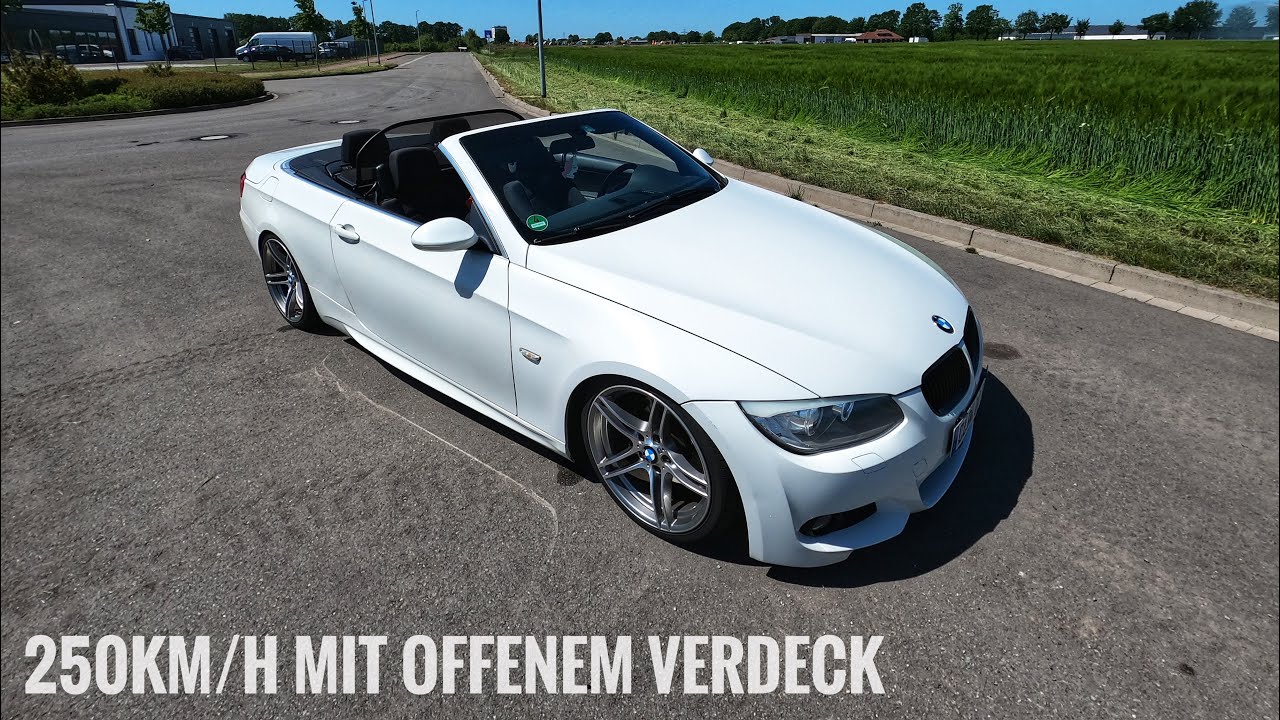 Bmw 330d e93 Cabrio Max Speed on Autobahn with open Top PoV by puredrivegermany