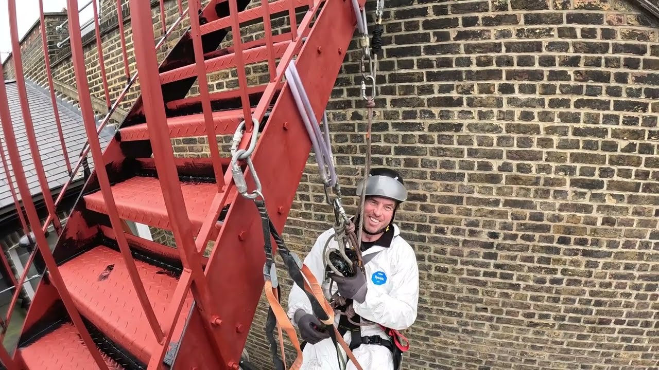 Fire escape metal staircase painting