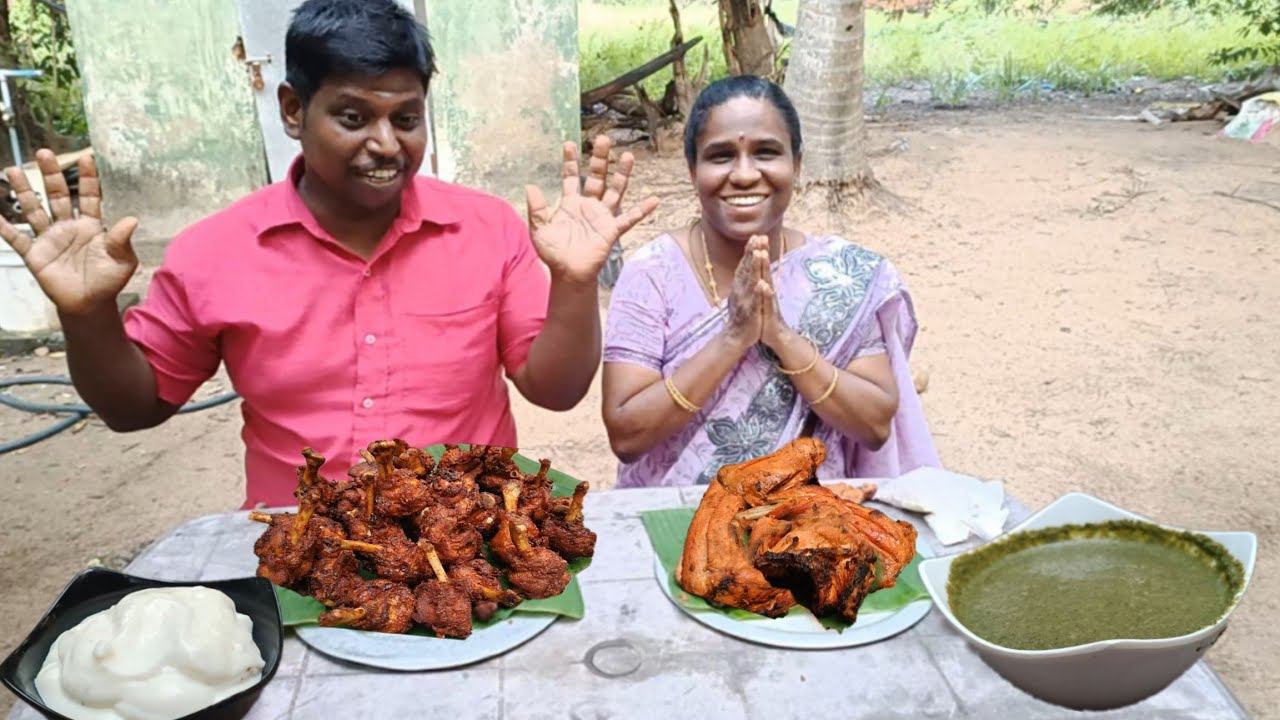 DEVAYANI PREPARED Chicken LOLIPOP vs CHICKEN TANDOORI WITH MINT CHUTNEY & MAYONNAISE 