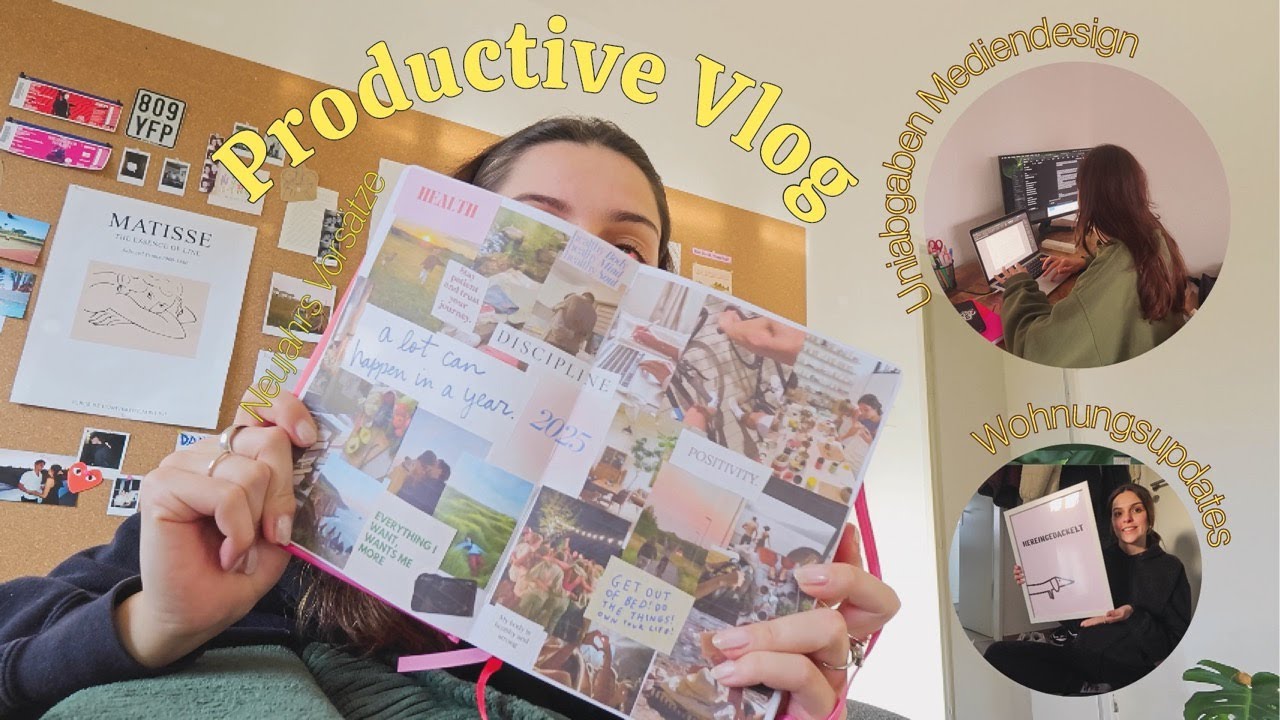 *productive vlog* 🫧 Visionboard, Uniabgabe Fach Animation IU & Ikea-Haul + Wohnungsupdates 🛋️
