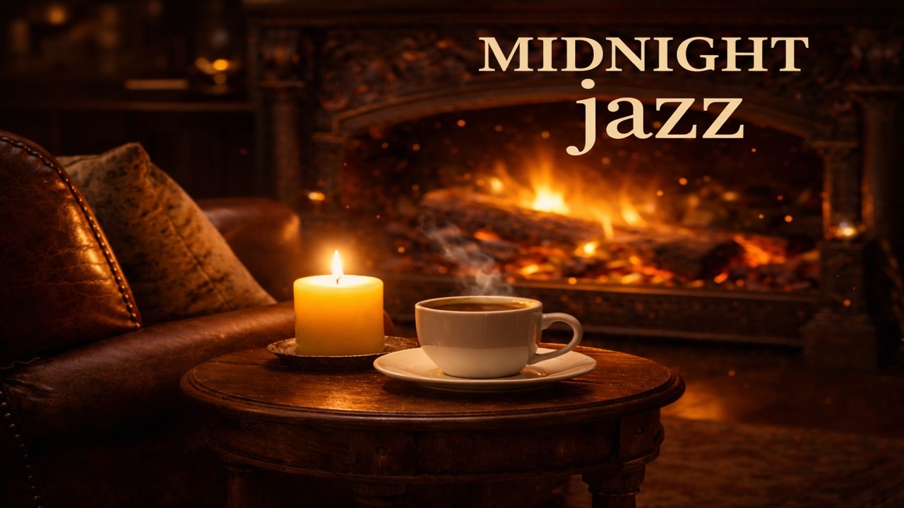 Cozy Fireplace Jazz – Midnight Lounge Ambience