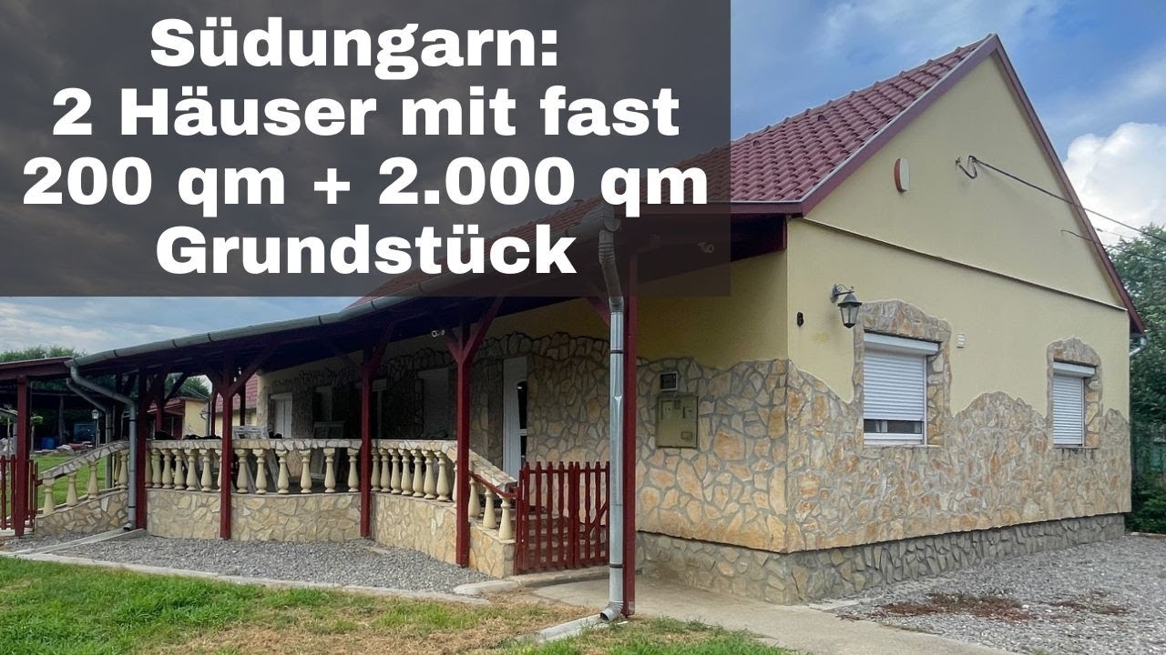 2 Häuser mit fast 200 qm und 2 000 qm Grundstück, mit Photovoltaik-Anlage, in Sellye, Südungarn