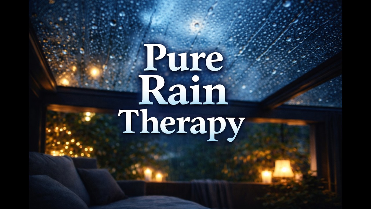 Ultra Realistic Rain on Glass Roof 🌧️ Detailed Raindrop Sounds for Deep Sleep 🌧️ (4H Loop)