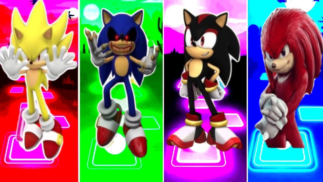 Super Sonic & Sonic Exe Coffin Dance Team Tiles Hop Edm Rush Game 🎮 !