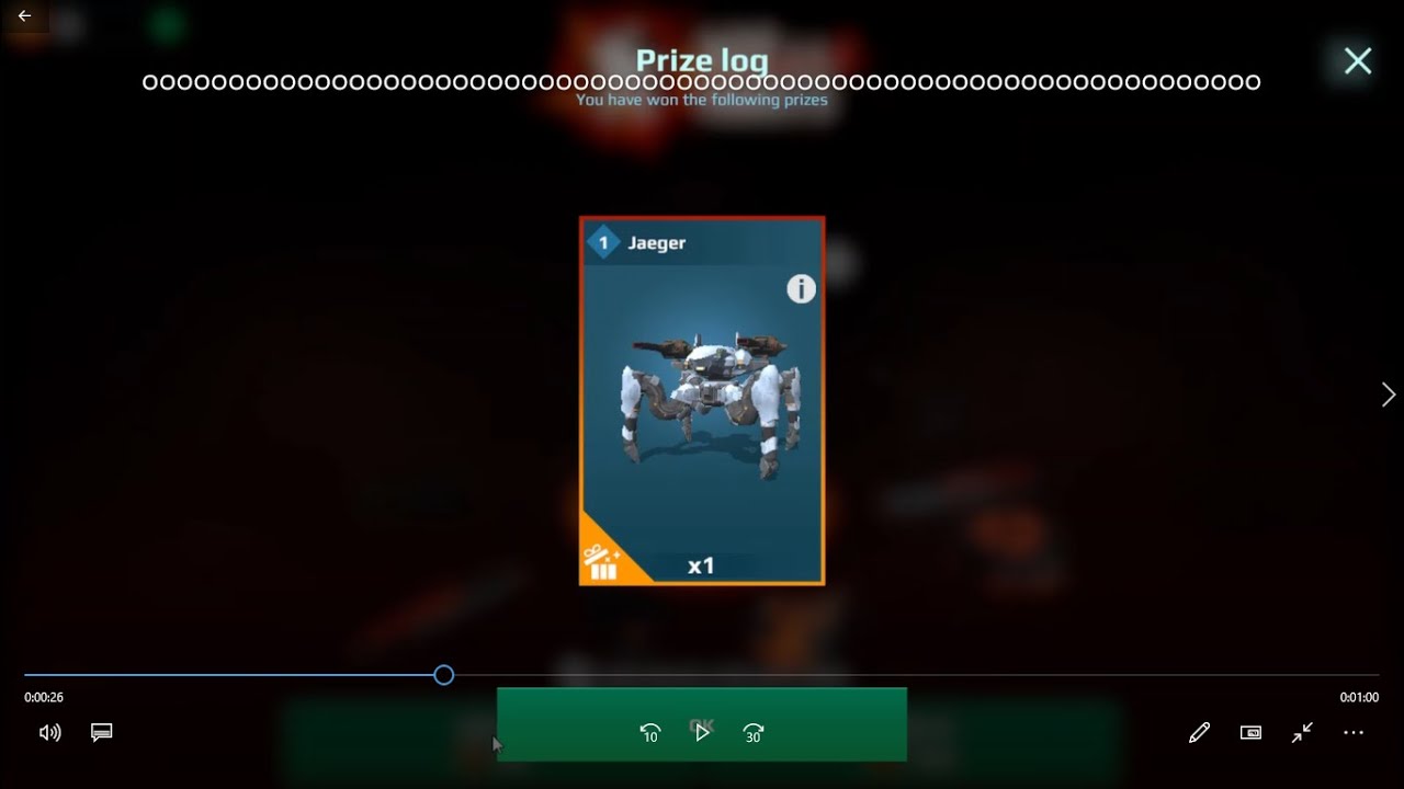 war robots opening special prize chest