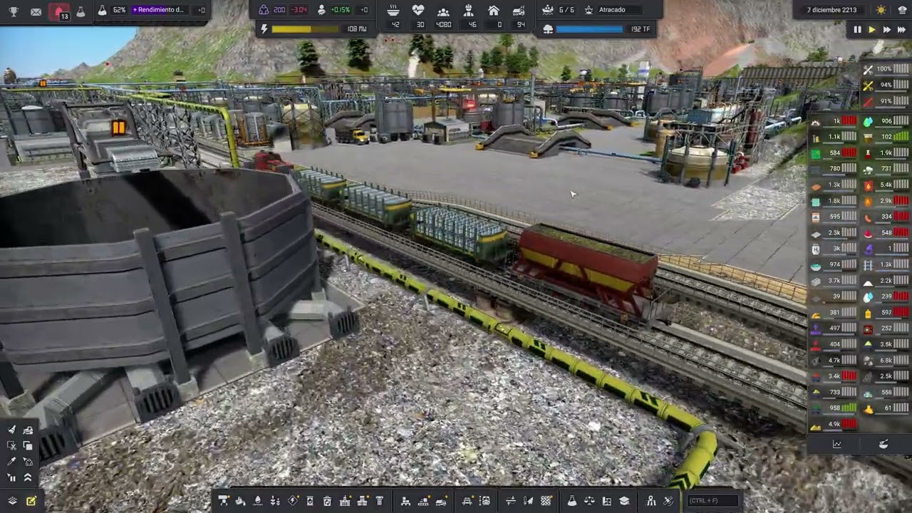 Captain of Industry: Acercando el aluminio desde playa sur a zona alta con tren