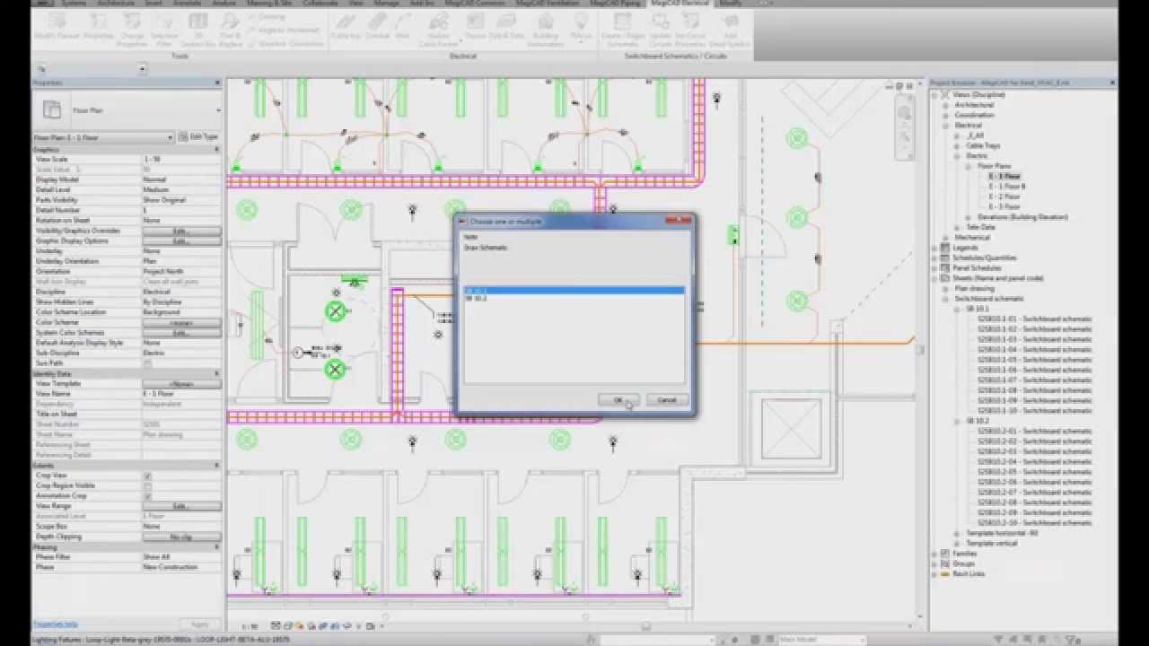 MagiCAD 2014.11 for Revit: Create and update switchboard schematics based on electrical models