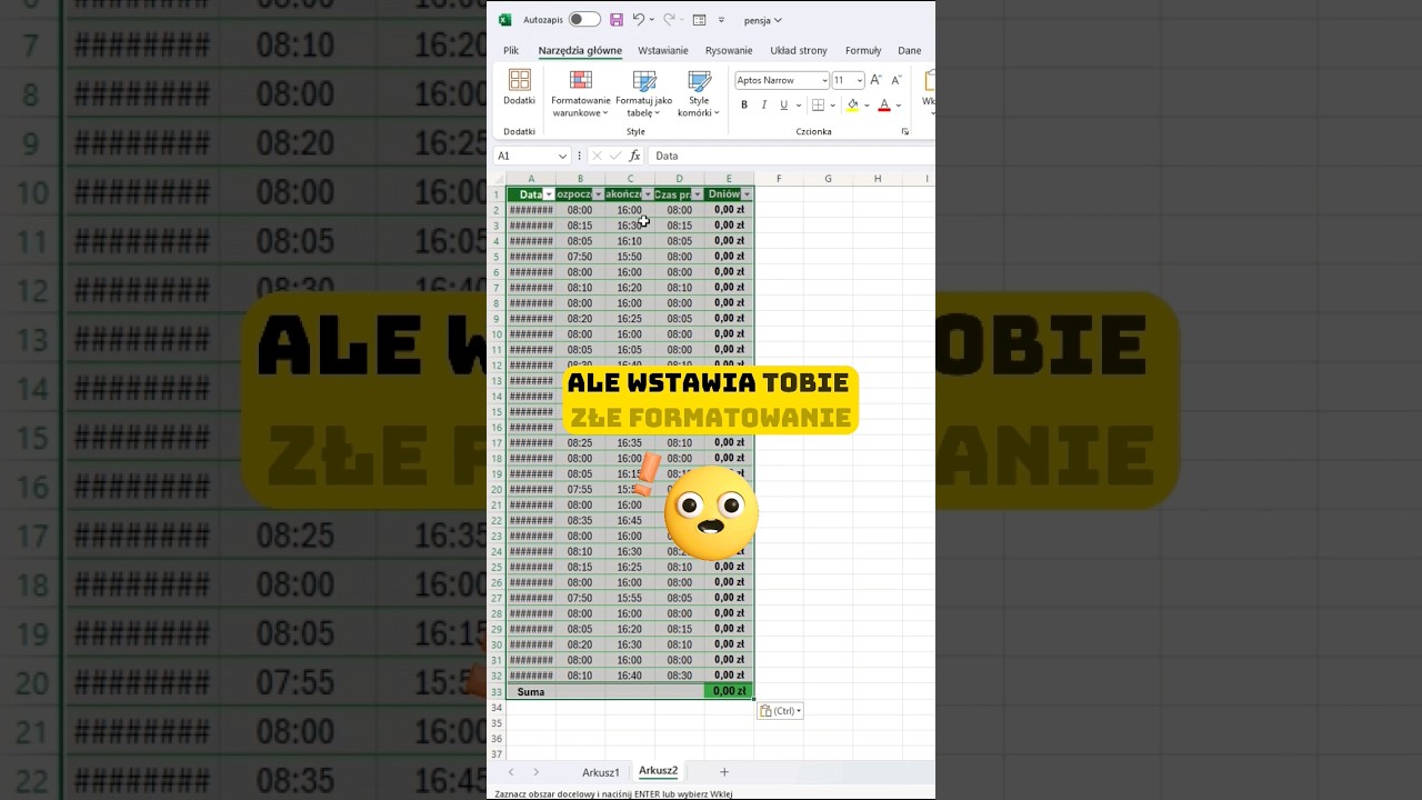 Jak Skopiować Dane Z dobrym formatowaniem w Excelu. #excel #exceltips #exceltricks