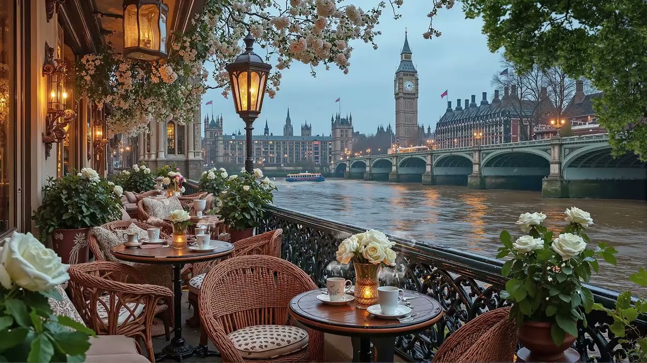Spring Jazz at Big Ben 🌸🎷 Smooth London Café Jazz with Westminster City Vibes