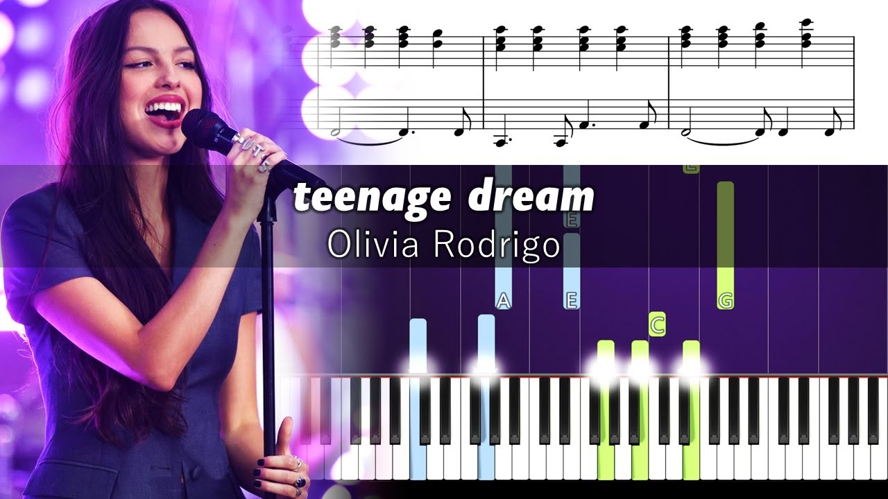 Olivia Rodrigo - teenage dream - Accurate Piano Tutorial with Sheet Music