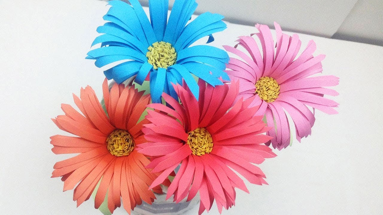 How to Make Aster Flower out of Colour Paper - Easy Way to Make Paper Flowers Step by Step DIY Folds