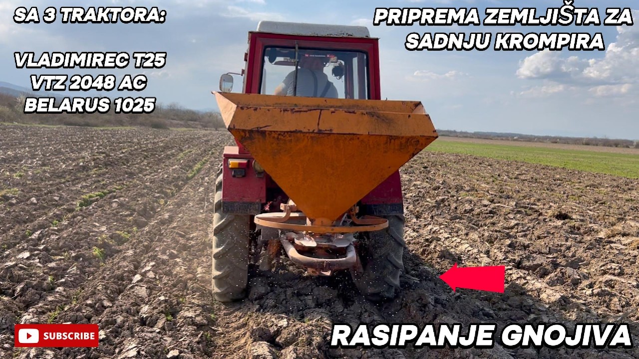 PRIPREMA ZEMLJIŠTA ZA SADNJU KROMPIRA 2026 GODINE, PRIPREME SA 3 TRAKTORA SUHA BRAZDA SKROZ..