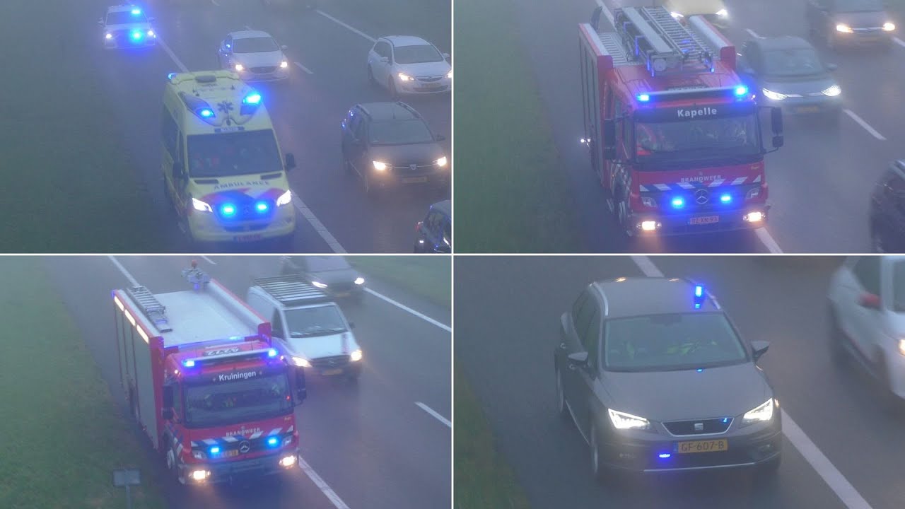 [Dichte Mist] Twee Grote Ongevallen op de A58 bij Goes en Kapelle - Hulpdiensten met spoed onderweg!