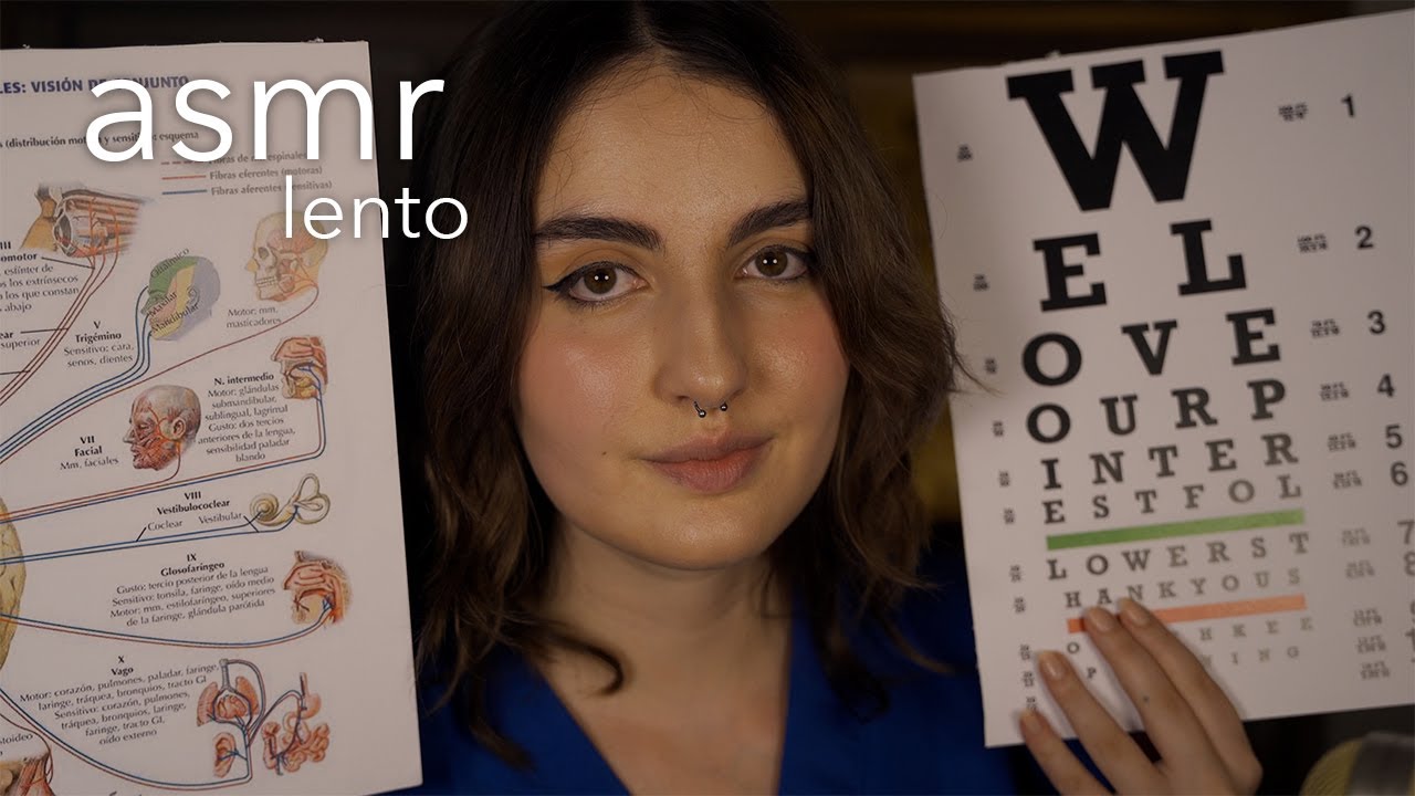 asmr en espa&ntilde;ol - TEST de nervios CRANEALES - ASMR para DORMIR profundo  *lento*