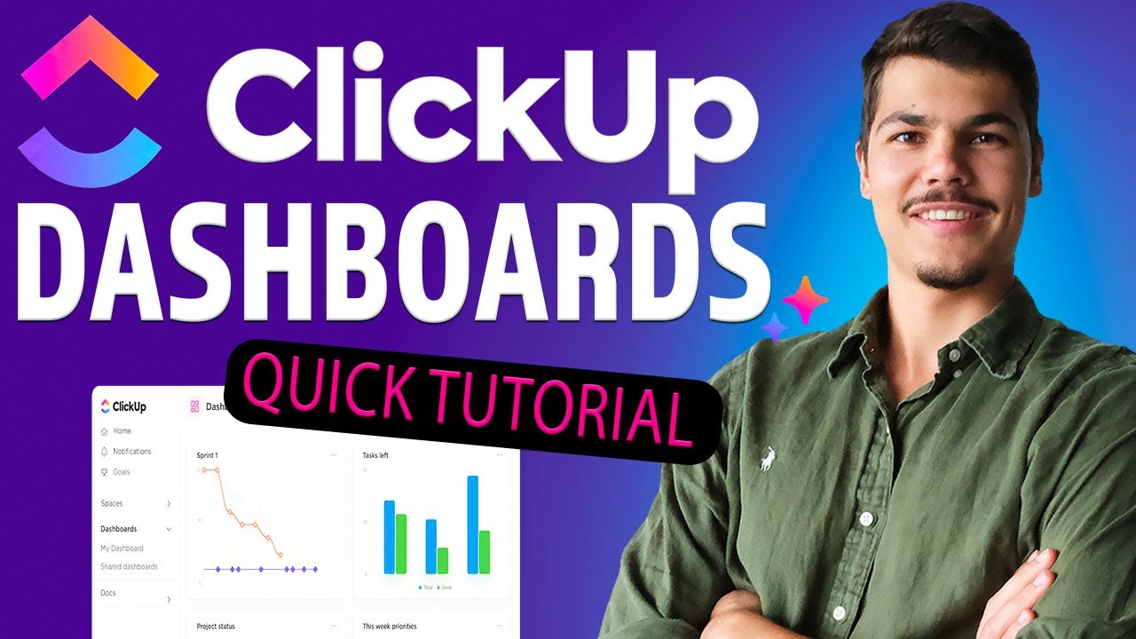 ClickUp Dashboards Quick Tutorial | How To Create, Customize & Share Dashboards Step-by-Step
