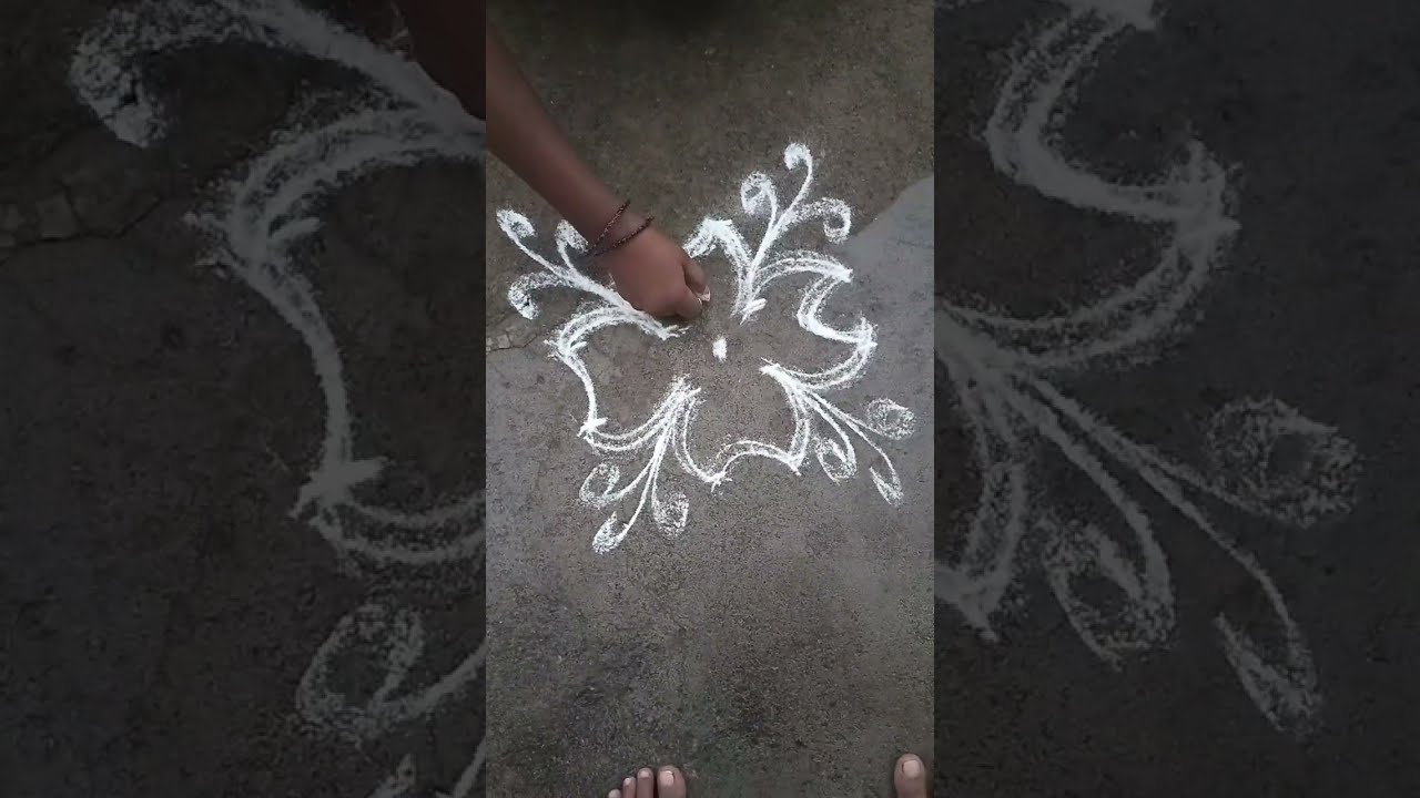 மிகவும் எளிமையான ரங்கோலி 🌞🦚🌹