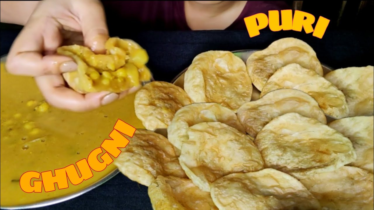 Puri with ghugnii🤤 #mukbang #viral #food #indian #odisha