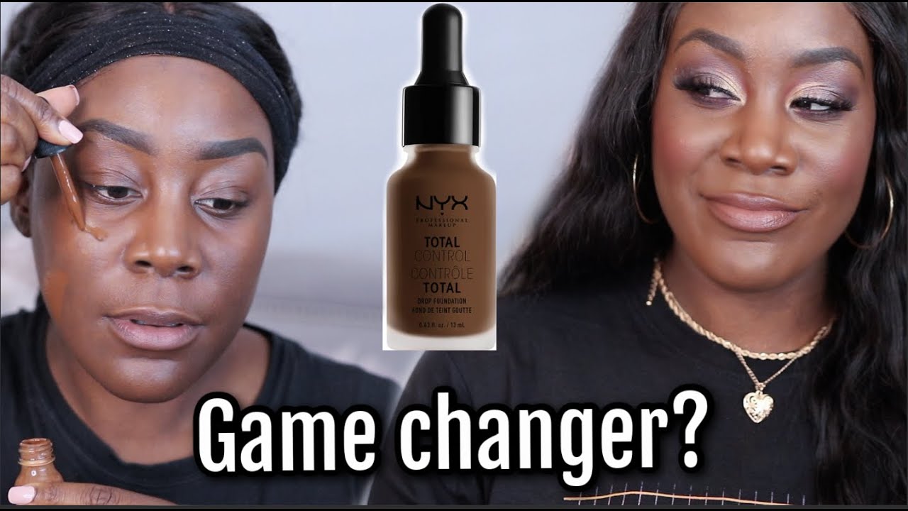 Testing NEW (reformulated) NYX Total control PRO drop foundation | shade Cocoa