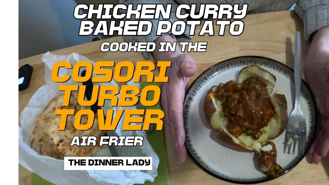 Pieczone ziemniaki z kurczakiem curry w frytkownicy Cosori Turbo Tower Air Frier