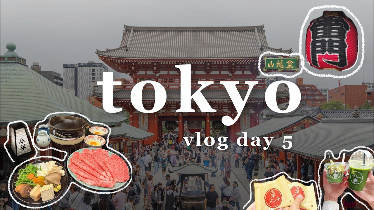 【Tokyo vlog Day5 】完結篇：淺草寺漫遊 ｜今半壽喜燒🥘 ｜最後一站快閃秋葉原 Bic Camera  圓滿回台灣 🛫