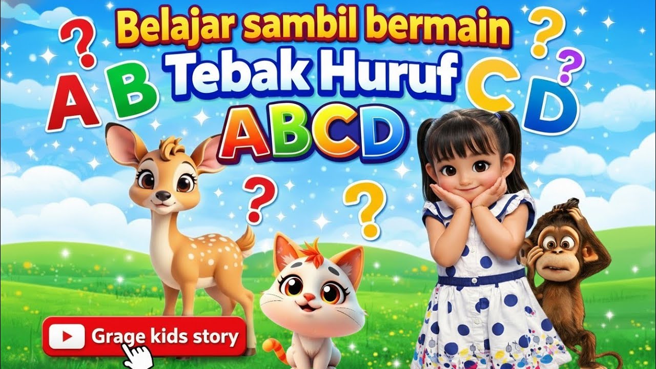Belajar sambil bermain Tebak Huruf ABCD||Edukasi anak||Anak TK || Anak Pintar