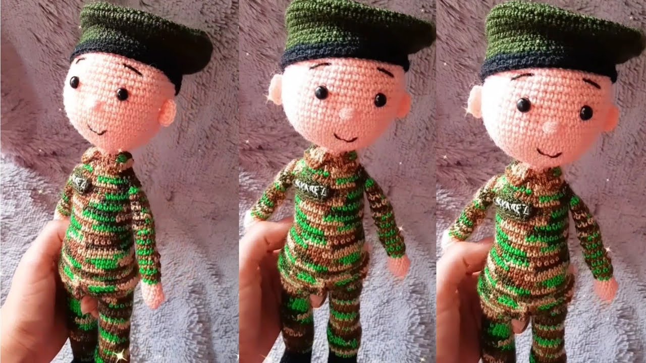 MILITAR  AMIGURUMI CROCHET 1 PARTE  #militar #amigurumi #crochet