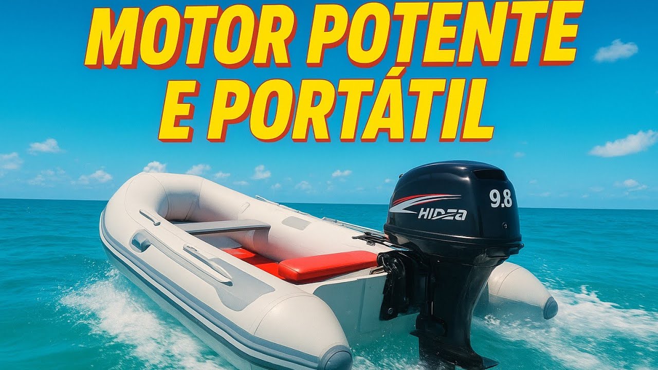 Hidea HD9.8FHS 9.8HP &ndash; Motor de Popa Leve e Port&aacute;til para Pesca