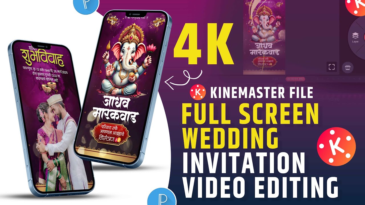 Full Screen Wedding Invitation Video Editing In Kinemaster | Kinemaster Wedding Invitation Video