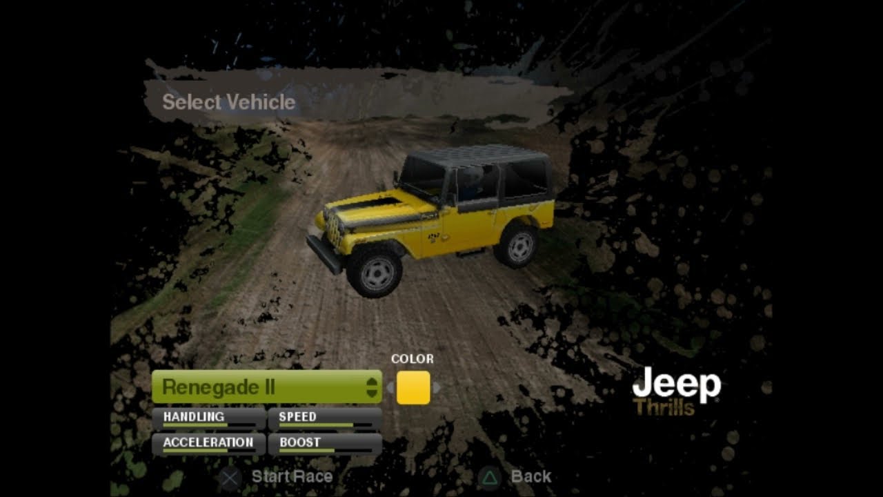 All 18 vehicles from Jeep Thrills (PS2/Wii, 2008)
