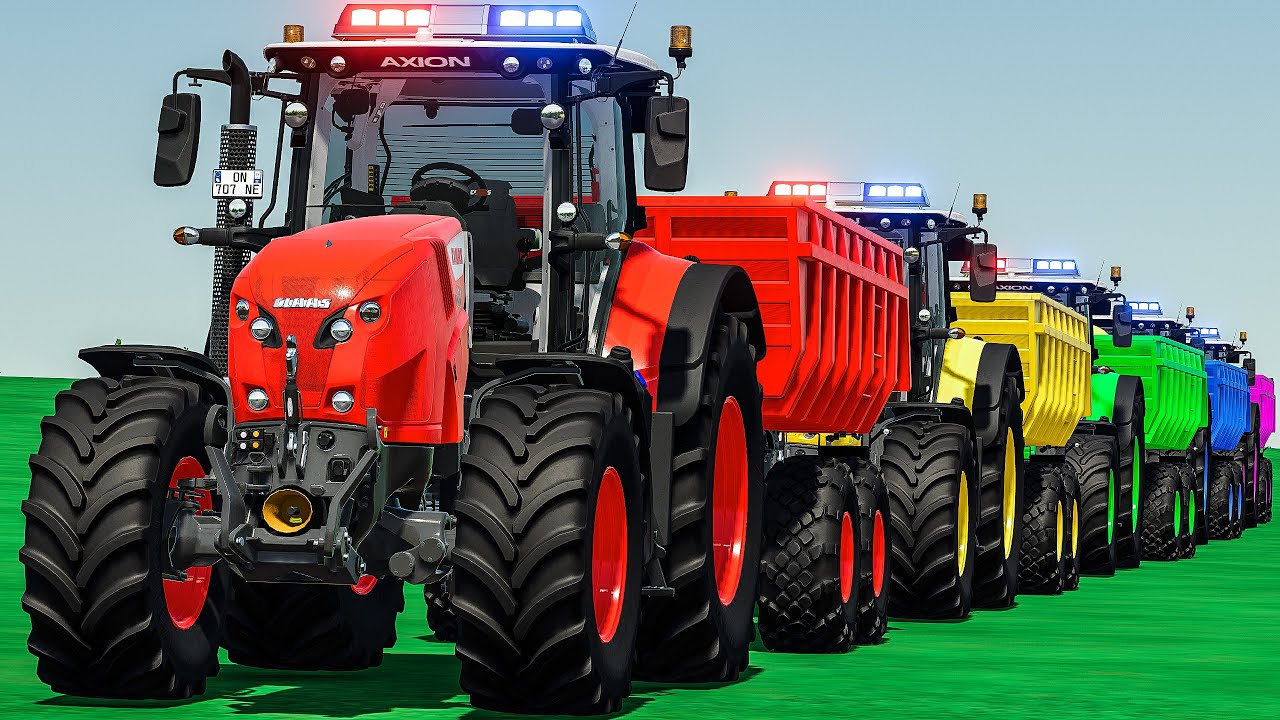SUPER HEROES EGGS TRANSPORT RUN DELIVERY WITH CLAAS AXION TRACTORS! FS 22