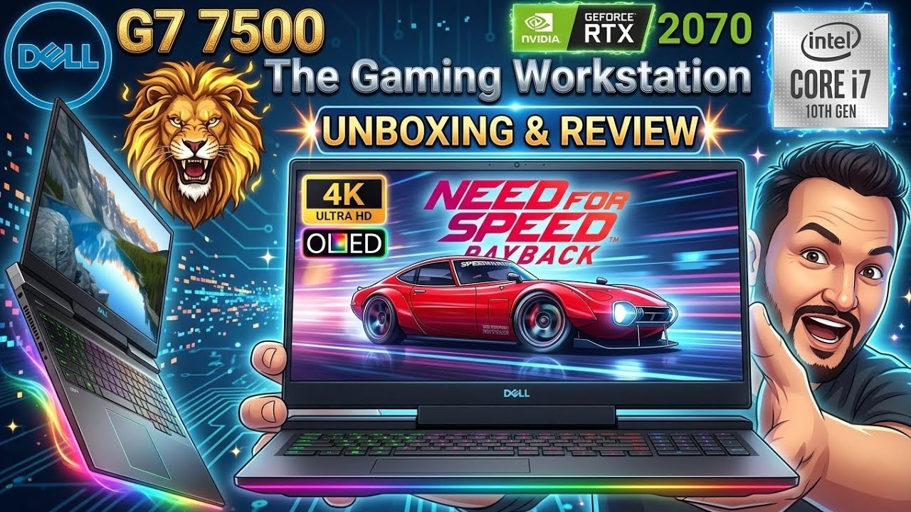 Dell G7 7500 the Gaming Workstation i7-10750H RTX 2070 4K OLED Detail Review & Tested on NFS Payback