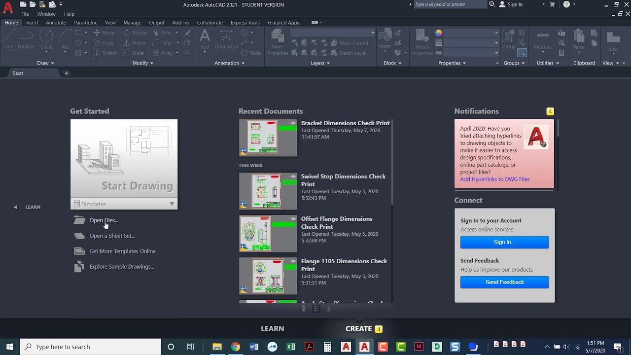 A. Intro to AutoCAD Learn & Create Pages