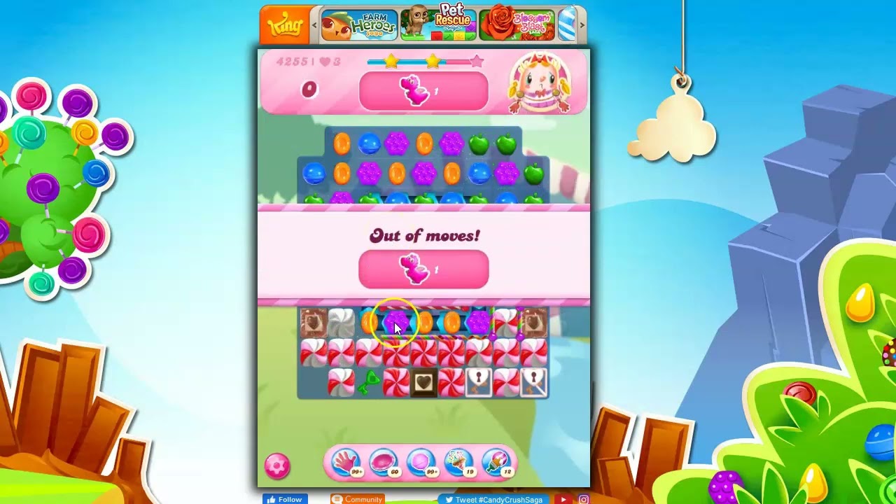 Candy Crush Level 4255 Talkthrough, 20 Moves 0 Boosters