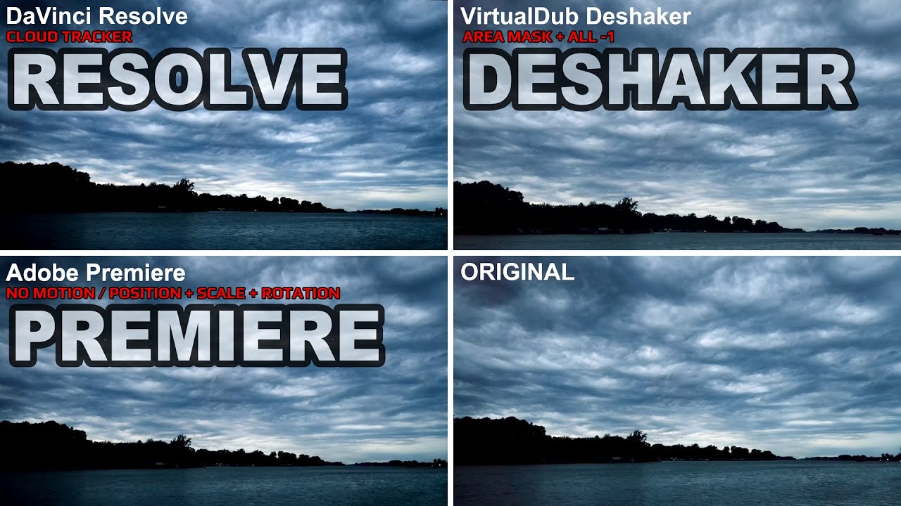 TOP 3 Video Stabilization Tools Settings DaVinci Resolve vs Adobe Premiere vs VirtualDub Deshaker