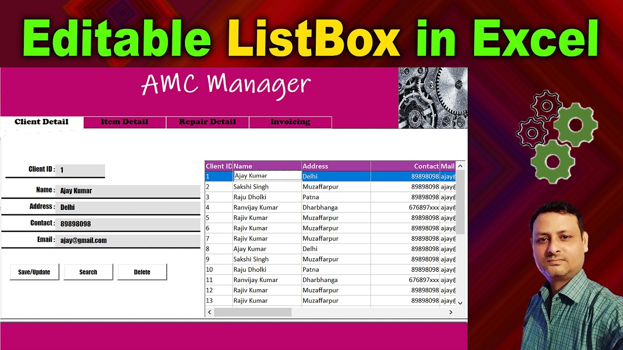 New Listview in Userform | Editable Listbox | AMC Management Application